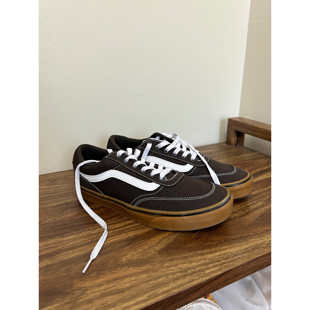 Vans Filmore Decon Mens 9.5 Brown White Gum Sole Low Top Skate Shoes 721356